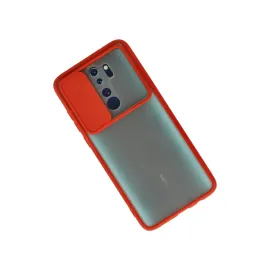 Newface Xiaomi Redmi Note 8 Pro Kılıf Palm Buzlu Kamera Sürgülü Silikon - Kırmızı