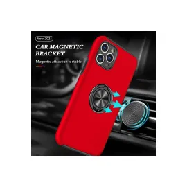 Newface Iphone 11 Pro Max Kılıf Elit Yüzüklü Kapak - Kırmızı