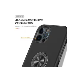 Newface Iphone 12 Pro Kılıf Elit Yüzüklü Kapak - Siyah