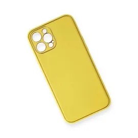 Newface Iphone 12 Pro Max Kılıf Coco Deri Silikon Kapak - Sarı