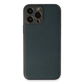 Newface Iphone 13 Pro Kılıf Coco Deri Silikon Kapak - Mavi