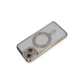 Newface Iphone 14 Kılıf Joke Simli Magneticsafe Kılıf - Gold