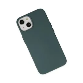 Newface Iphone 14 Kılıf Nano Içi Kadife Silikon - Koyu Yeşil