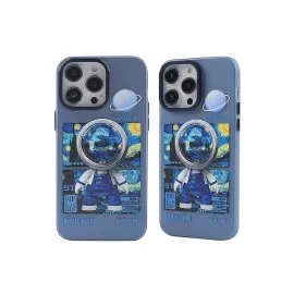 Newface Iphone 14 Pro Max Kılıf Prada Desenli Kapak - Prada Mavi - 1