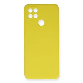 Newface Oppo A15 Kılıf Nano Içi Kadife Silikon - Sarı