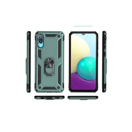 Newface Samsung Galaxy A02 Kılıf Sofya Yüzüklü Silikon Kapak - Yeşil