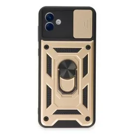 Newface Samsung Galaxy A04E Kılıf Pars Lens Yüzüklü Silikon - Gold
