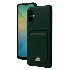 Newface Samsung Galaxy A06 Kılıf Kelvin Kartvizitli Silikon - Koyu Yeşil