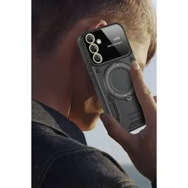 Newface Samsung Galaxy A14 4G Kılıf Joy Lens Standlı Kapak - Mor