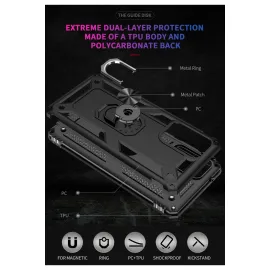 Newface Samsung Galaxy A33 5G Kılıf Sofya Yüzüklü Silikon Kapak - Siyah