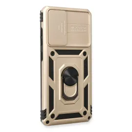 Newface Samsung Galaxy A73 5G Kılıf Pars Lens Yüzüklü Silikon - Gold