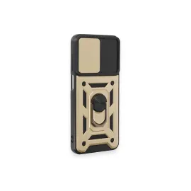 Newface Samsung Galaxy M14 5G Kılıf Pars Lens Yüzüklü Silikon - Gold