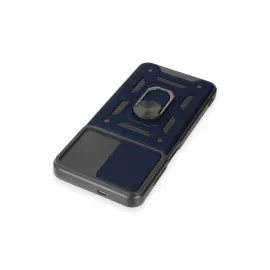 Newface Samsung Galaxy M14 5G Kılıf Pars Lens Yüzüklü Silikon - Lacivert