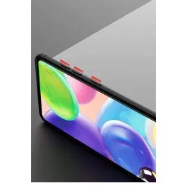 Newface Samsung Galaxy M31 Kılıf Range Yüzüklü Silikon - Siyah-Gold