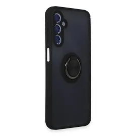 Newface Samsung Galaxy M34 5G Kılıf Montreal Yüzüklü Silikon Kapak - Siyah