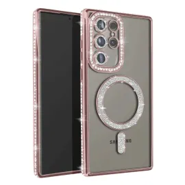 Newface Samsung Galaxy S23 Ultra Joke Simli Magneticsafe Kılıf - Pembe