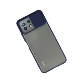 Newface Xiaomi Mi 11 Lite Kılıf Palm Buzlu Kamera Sürgülü Silikon - Lacivert