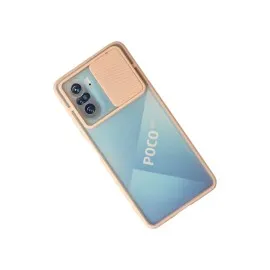 Newface Xiaomi Poco F3 Kılıf Palm Buzlu Kamera Sürgülü Silikon - Pembe