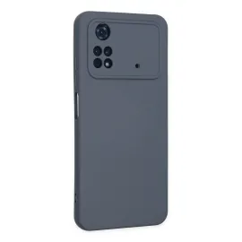 Newface Xiaomi Poco M4 Pro 4G Kılıf Nano Içi Kadife Silikon - Gri