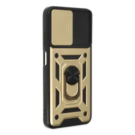 Newface Xiaomi Poco M5 Kılıf Pars Lens Yüzüklü Silikon - Gold