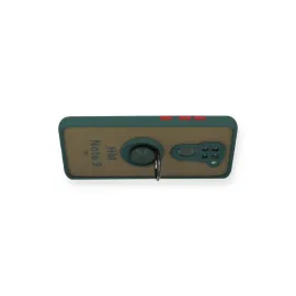 Newface Xiaomi Redmi Note 9 Kılıf Montreal Yüzüklü Silikon Kapak - Yeşil