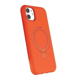 Newface Apple iPhone 11 Regal Magsafe Standlı Kapak - Turuncu