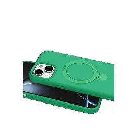 Newface Apple Iphone 15 Plus Regal Magsafe Standlı Kapak - Yeşil