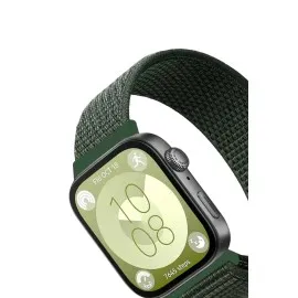 Newface Huawei Fit 4 Hasırlı Cırtcırtlı Kordon - Koyu Yeşil