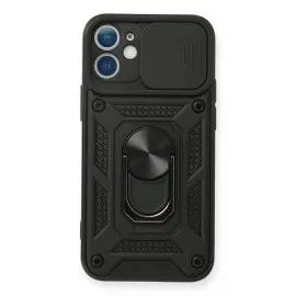 Newface Iphone 11 Kılıf Pars Lens Yüzüklü Silikon - Siyah