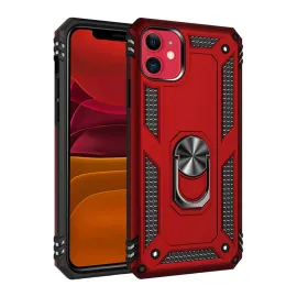 Newface Iphone 11 Kılıf Sofya Yüzüklü Silikon Kapak - Kırmızı