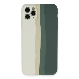 Newface Iphone 11 Pro Kılıf Ebruli Lansman Silikon - Beyaz-Gri