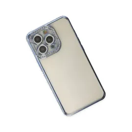 Newface Iphone 14 Pro Kılıf Joke Taşlı Silikon - Mavi