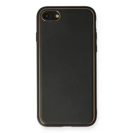 Newface Iphone 7 Kılıf Coco Deri Silikon Kapak - Siyah