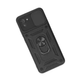 Newface Samsung Galaxy A03 Kılıf Pars Lens Yüzüklü Silikon - Siyah