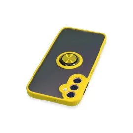 Newface Samsung Galaxy A24 4G Kılıf Montreal Yüzüklü Silikon Kapak - Sarı