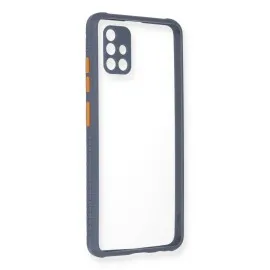Newface Samsung Galaxy A71 Kılıf Miami Şeffaf Silikon - Gri