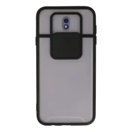 Newface Samsung Galaxy J7 Pro / J730 Kılıf Palm Buzlu Kamera Sürgülü Silikon - Siyah