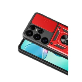 Newface Samsung Galaxy S26 Ultra Pars Lens Yüzüklü Silikon - Kırmızı