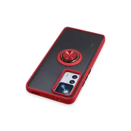 Newface Xiaomi Mi 12T Pro Kılıf Montreal Yüzüklü Silikon Kapak - Kırmızı