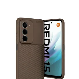 Newface Xiaomi Redmi 15 4G Auto Focus Karbon Kapak - Kahverengi