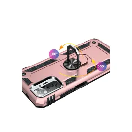 Newface Xiaomi Redmi Note 10 Pro Kılıf Sofya Yüzüklü Silikon Kapak - Rose