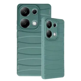 Newface Xiaomi Redmi Note 13 Pro 4G Kılıf Bibercas Silikon Kapak - Koyu Yeşil