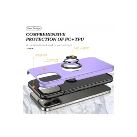 Newface Iphone 13 Pro Kılıf Elit Yüzüklü Kapak - Mor