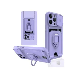 Newface Iphone 13 Pro Kılıf Zuma Kartvizitli Yüzüklü Silikon - Lila