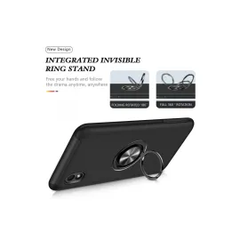 Newface Samsung Galaxy A01 Core Kılıf Elit Yüzüklü Kapak - Siyah