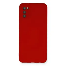 Newface Samsung Galaxy A03S Kılıf Nano Içi Kadife Silikon - Kırmızı