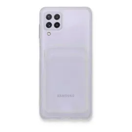 Newface Samsung Galaxy A22 Kılıf Kart Şeffaf Silikon - Şeffaf