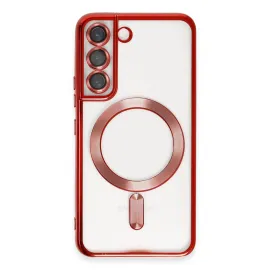 Newface Samsung Galaxy S22 Kılıf Kross Magneticsafe Kapak - Kırmızı