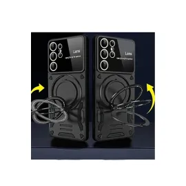 Newface Samsung Galaxy S24 Ultra Kılıf Joy Lens Standlı Kapak - Mor