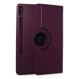 Newface Samsung Galaxy X610 Tab S9 FE Plus 12.4 Kılıf 360 Tablet Deri Kılıf - Mürdüm